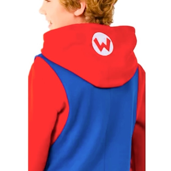 SUPER MARIO Cosplay Blanket Sleeper UnionSuit Halloween Costume Kids Size 8 - Picture 2 of 8
